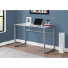 Computer Desk, Home Office, Laptop, 48L, Work, Frosted White Tempered Glass - Monarch