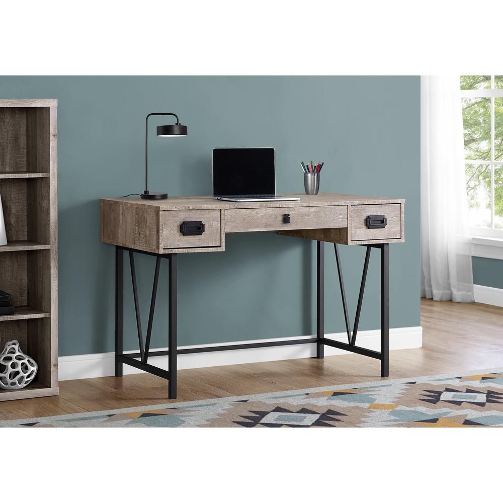 Computer Desk, Home Office, Laptop, Storage Drawers, 48L, Work, Beige Laminate - Monarch