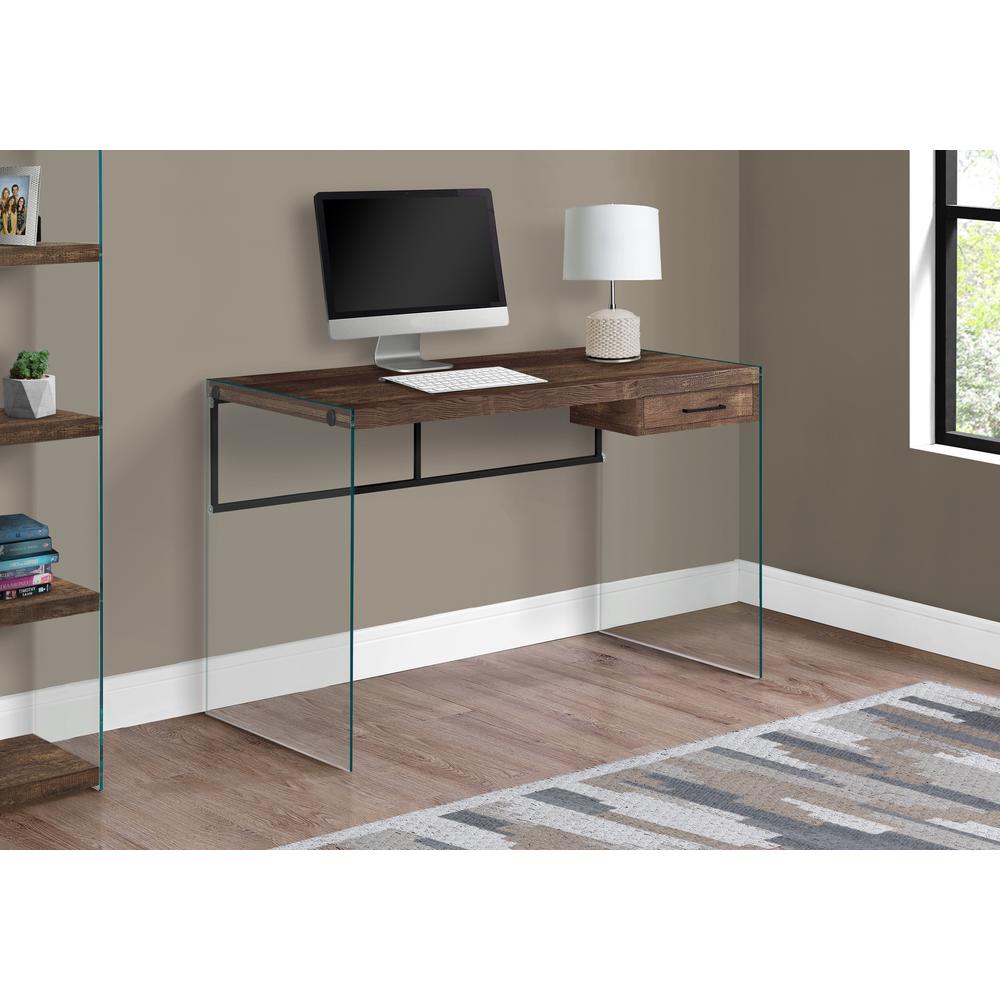 Computer Desk, Home Office, Laptop, Storage Drawers, 48L, Work, Brown Laminate - Monarch