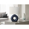 24''H, Table Lamp, Blue Ceramic, Ivory / Cream Shade, Contemporary, Modern - Monarch