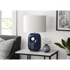 26''H, Table Lamp, Blue Ceramic, Ivory / Cream Shade, Contemporary, Modern - Monarch