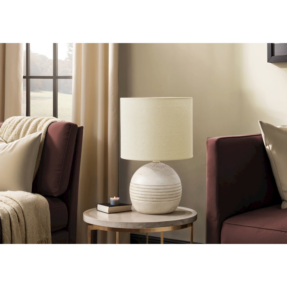 Lighting, 15''H, Table Lamp, Ivory Resin, Beige Shade - Monarch
