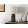 17''H, Table Lamp, Brown Resin, Ivory / Cream Shade, Contemporary, Modern - Monarch