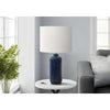 23''H, Table Lamp, Blue Ceramic, Ivory / Cream Shade, Contemporary, Modern - Monarch