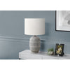 22''H, Table Lamp, Grey Ceramic, Ivory / Cream Shade, Contemporary, Modern - Monarch