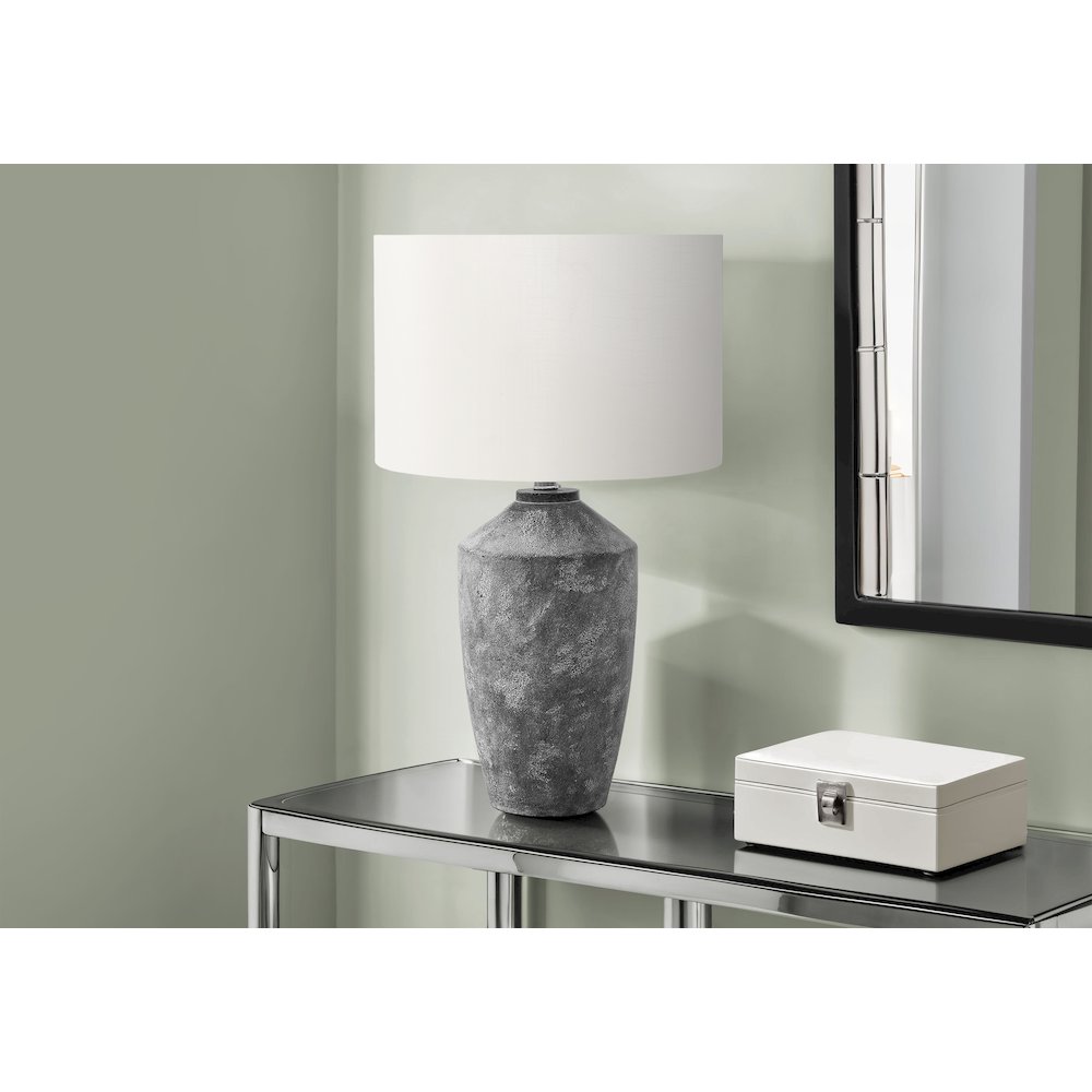 25''H, Table Lamp, Grey Concrete, Ivory / Cream Shade, Contemporary, Modern - Monarch