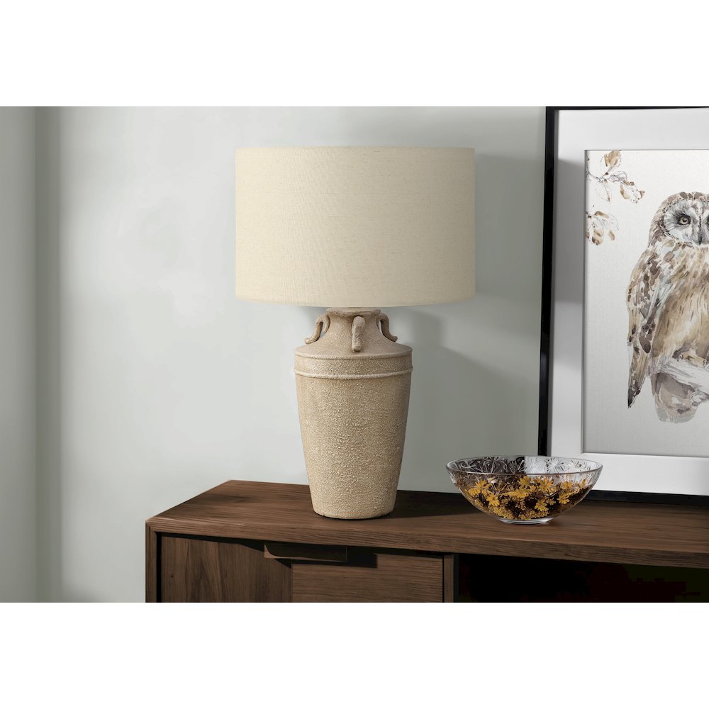 Lighting, 28''H, Table Lamp, Beige Ceramic, Beige Shade, Transitional - Monarch