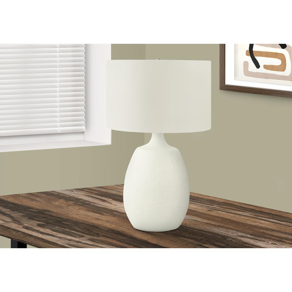 Lighting, 26''H, Table Lamp, Ivory / Cream Shade, Cream Resin, Contemporary - Monarch