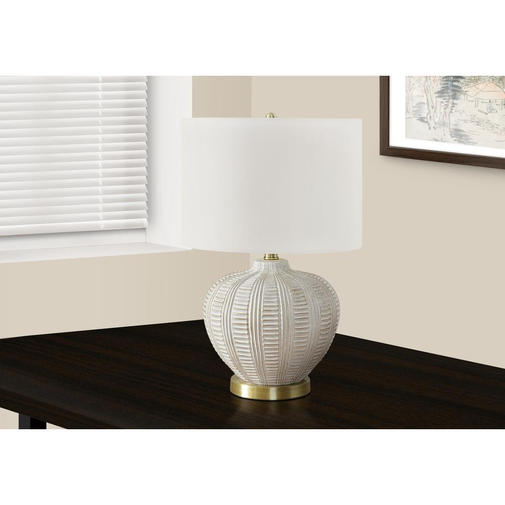 Lighting, 21''H, Table Lamp, Ivory / Cream Shade, Cream Resin, Transitional - Monarch
