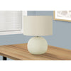 =''Lighting, 18''''H, Table Lamp, Ivory / Cream Shade, Cream Ceramic, Contemporary - Monarch