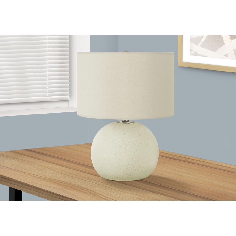 =''Lighting, 18''''H, Table Lamp, Ivory / Cream Shade, Cream Ceramic, Contemporary - Monarch