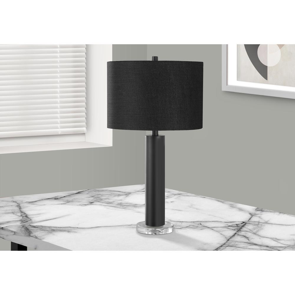 Lighting, 28''H, Table Lamp, Black Metal, Black Shade, Contemporary, Modern - Monarch