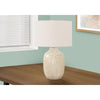 =''Lighting, 26''''H, Table Lamp, Cream Ceramic, Ivory / Cream Shade, Contemporary - Monarch