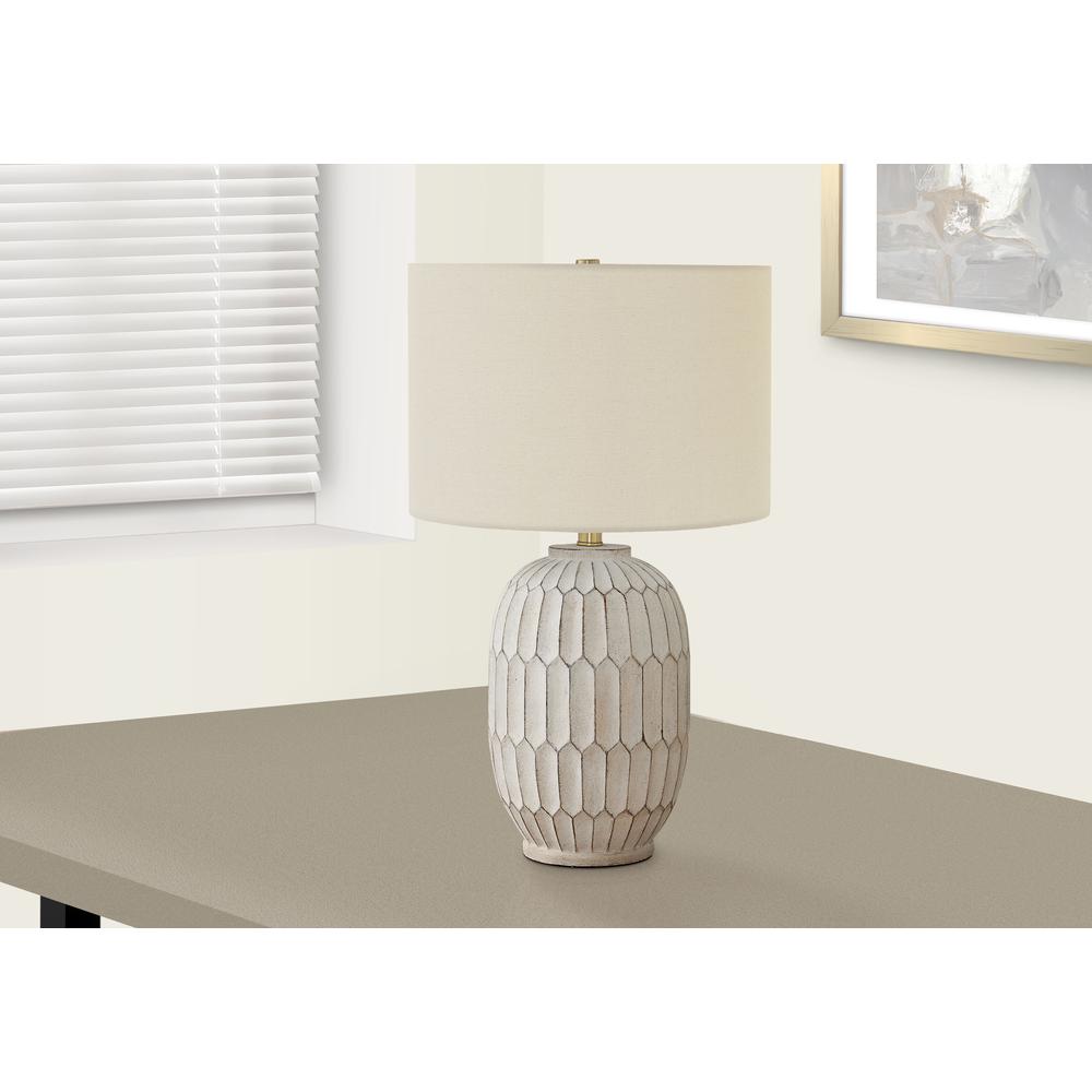 Lighting, 24''H, Table Lamp, Cream Resin, Ivory / Cream Shade, Transitional - Monarch