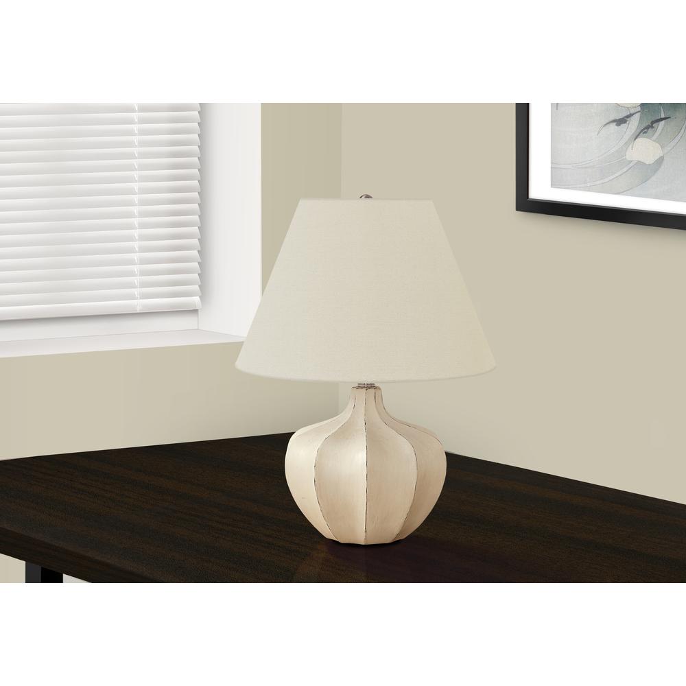 Lighting, 21''H, Table Lamp, Cream Resin, Ivory / Cream Shade, Transitional - Monarch