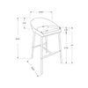 Bar Stool, Set Of 2, Counter Height, Kitchen, Chrome - Monarch