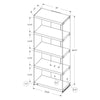 Bookshelf, Bookcase, Etagere, 5 Tier, 60H, Office, Bedroom - Monarch