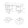 Computer Desk, Home Office, Laptop, Left, Right Set-up, Storage Drawers, 60L - Monarch