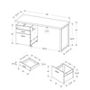 Computer Desk, Home Office, Laptop, Left, Right Set-up, Storage Drawers, 60L - Monarch
