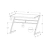 Computer Desk, Home Office, Laptop, 48L, Work, White Laminate, Grey - Monarch