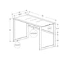 Computer Desk, Home Office, Laptop, 48L, Work, Frosted White Tempered Glass - Monarch