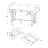 Computer Desk, Home Office, Laptop, Storage Drawers, 48L, Work, Grey Laminate - Monarch
