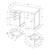 Computer Desk, Home Office, Laptop, Left, Right Set-up, Storage Drawers, 48L - Monarch