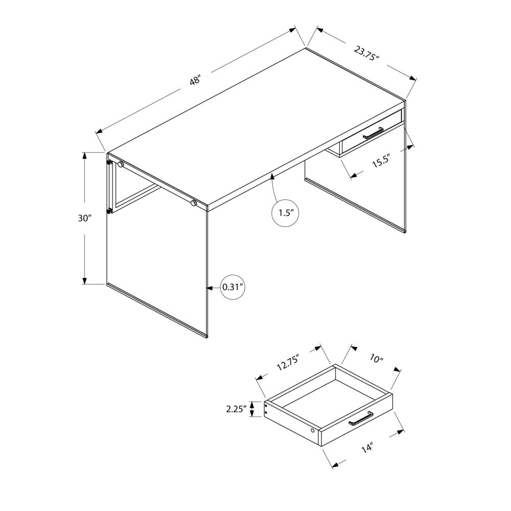 Computer Desk, Home Office, Laptop, Storage Drawers, 48L, Work, Brown Laminate - Monarch