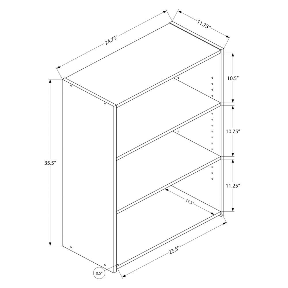 =''Bookshelf, Bookcase, 4 Tier, 36''''H, Office, Bedroom, Grey Laminate, Transitio - Monarch