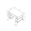 Computer Desk, Home Office, Laptop, Storage Shelves, 48L, Work, Black Laminate - Monarch