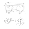 Computer Desk, Home Office, Laptop, Left, Right Set-up, Storage Drawers, 60L - Monarch
