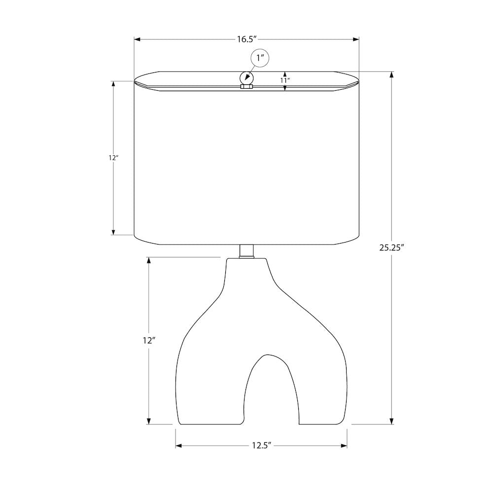 25''H, Table Lamp, White Ceramic, Ivory / Cream Shade, Contemporary, Modern - Monarch