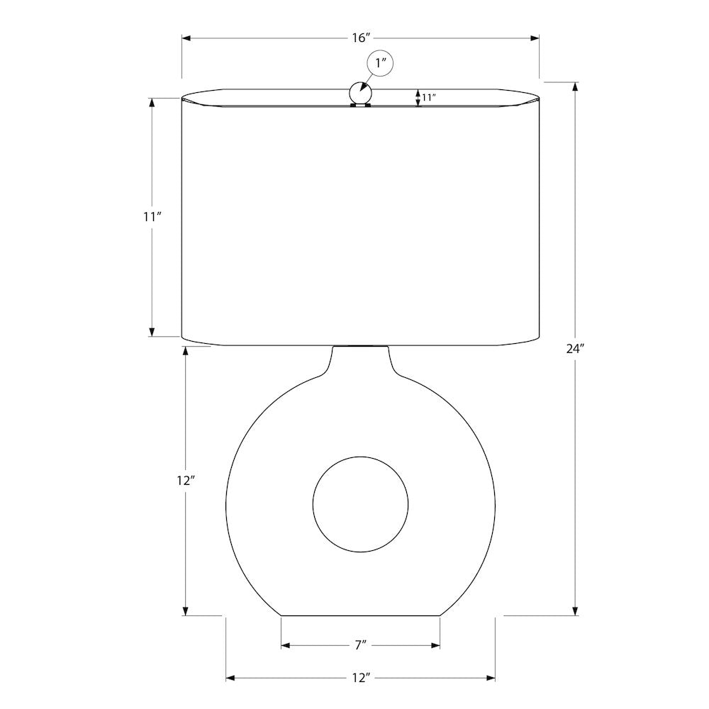 24''H, Table Lamp, Brown Ceramic, Ivory / Cream Shade, Contemporary, Modern - Monarch