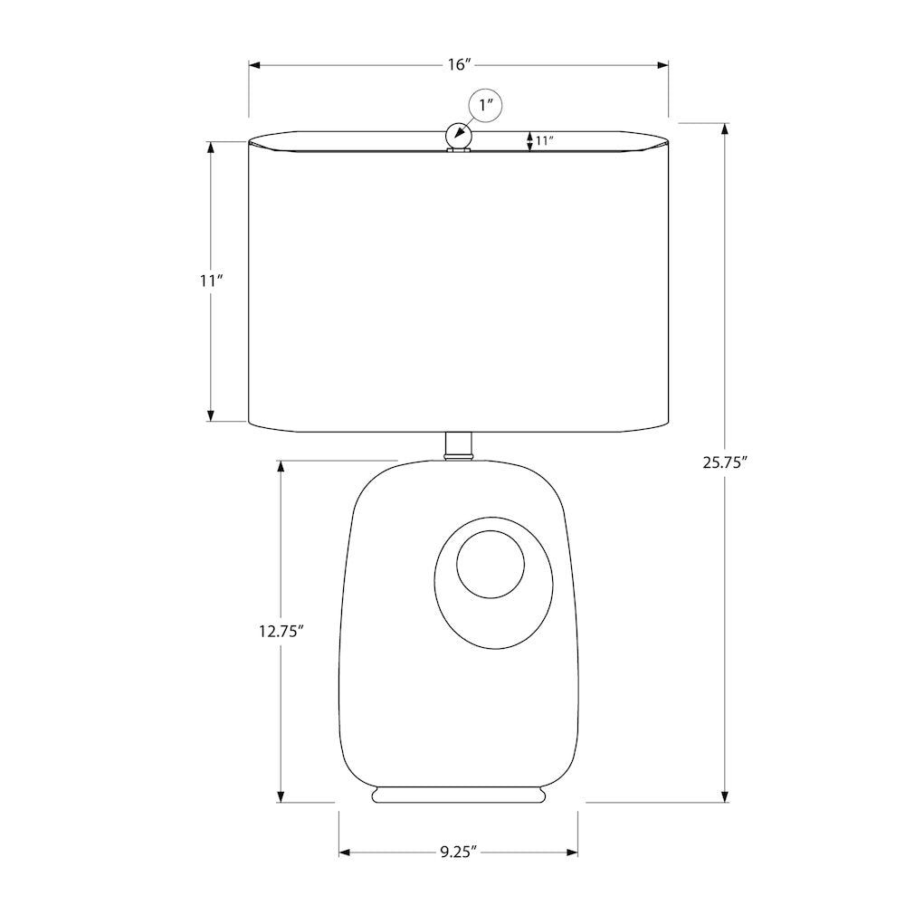 26''H, Table Lamp, Brown Ceramic, Ivory / Cream Shade, Contemporary, Modern - Monarch