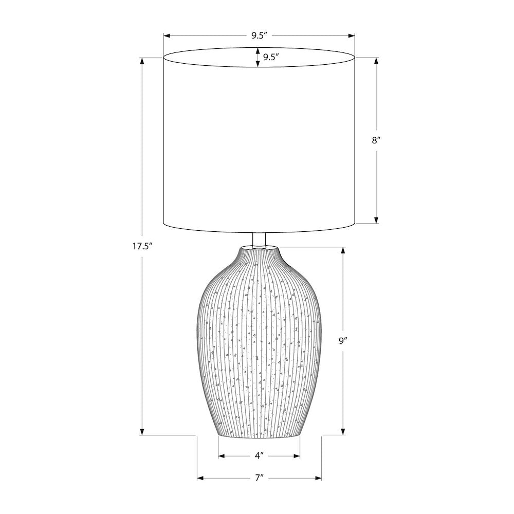 Lighting, Table Lamp, 18''H, Green Ceramic, Beige Shade, Contemporary, Modern - Monarch