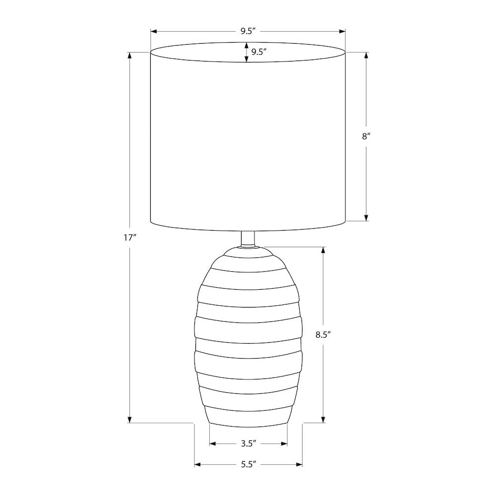 Lighting, 17''H, Table Lamp, Black Ceramic, Beige Shade, Contemporary, Modern - Monarch