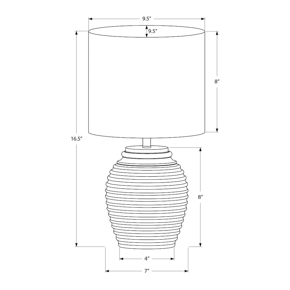 Lighting, 17''H, Table Lamp, Grey Resin, Ivory / Cream Shade, Contemporary - Monarch