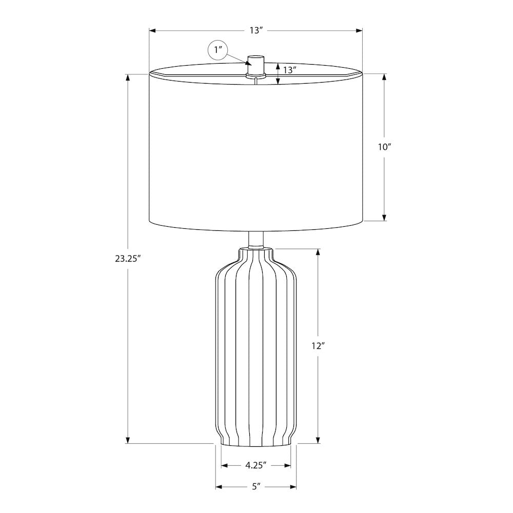 23''H, Table Lamp, Ivory / Cream Shade, Green Ceramic, Contemporary, Modern - Monarch