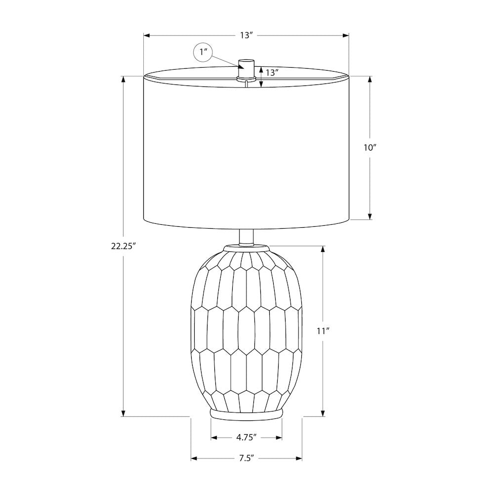 22''H, Table Lamp, Grey Ceramic, Ivory / Cream Shade, Contemporary, Modern - Monarch