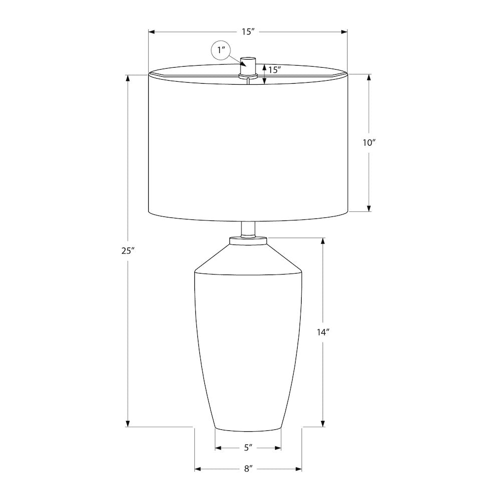 25''H, Table Lamp, Black Concrete, Ivory / Cream Shade, Contemporary, Modern - Monarch