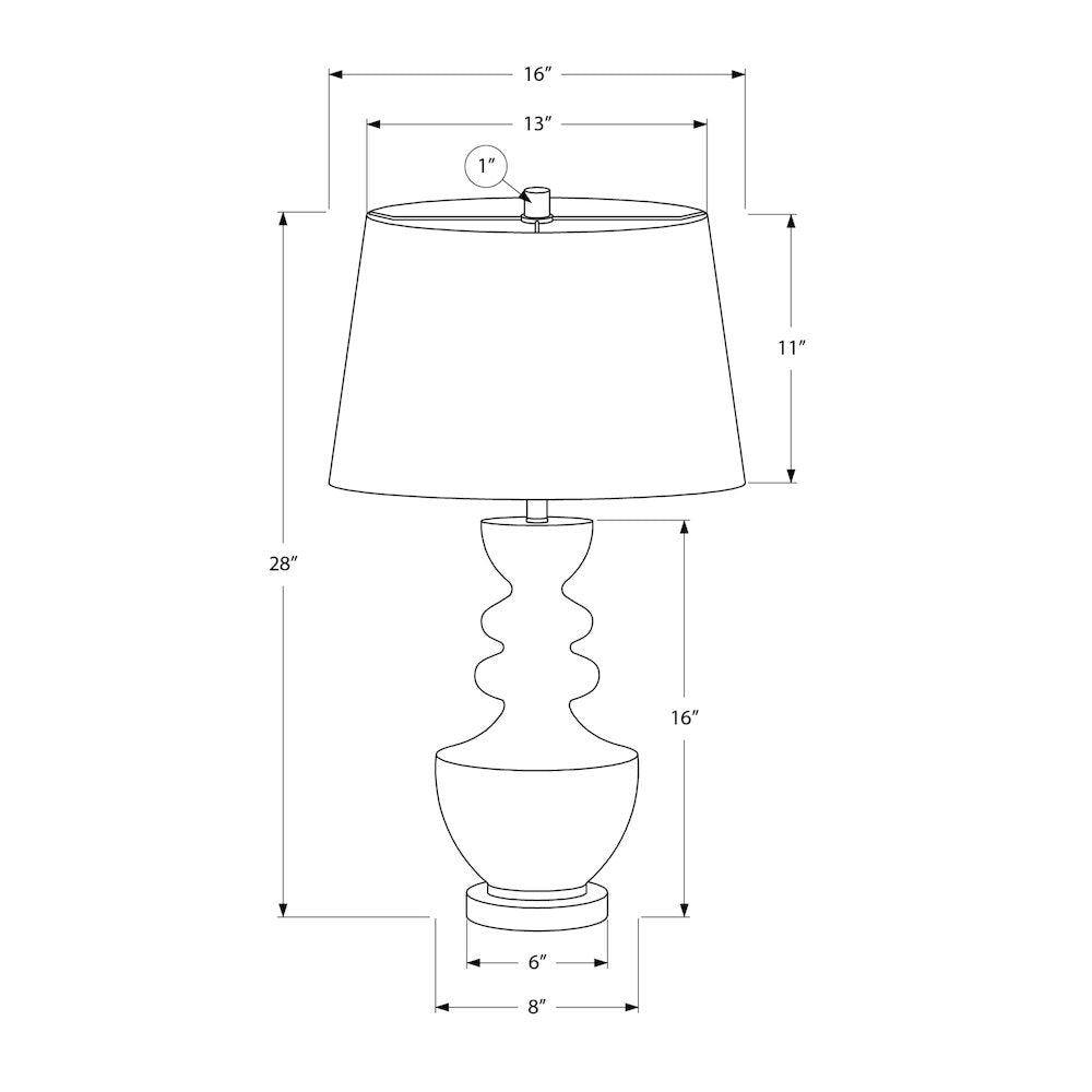Lighting, 28''H, Table Lamp, Grey Resin, Grey Shade, Transitional - Monarch