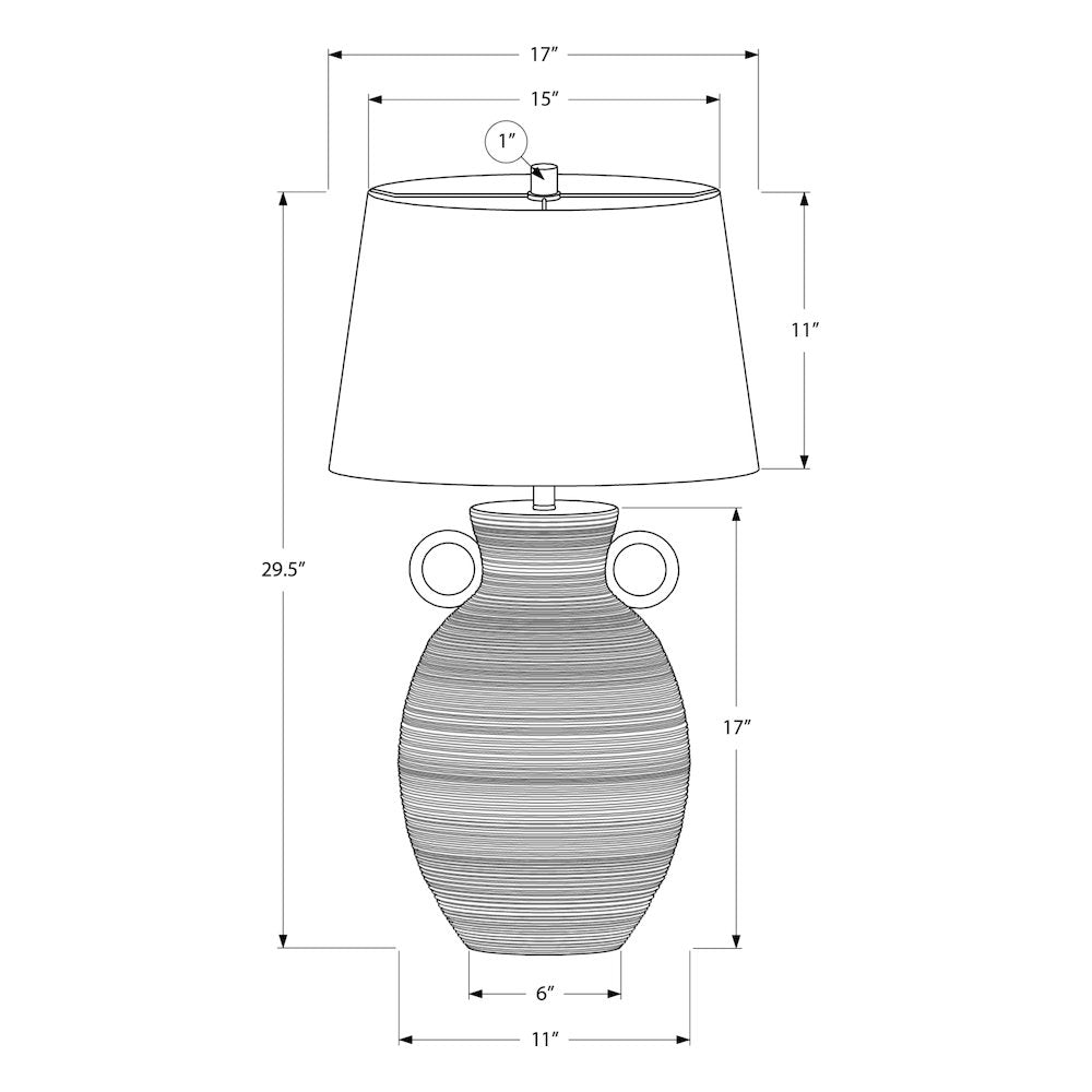 Lighting, 30''H, Table Lamp, White Ceramic, Ivory / Cream Shade, Transitional - Monarch