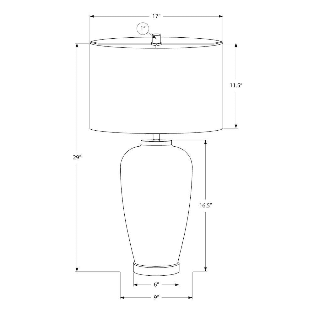 29''H, Table Lamp, Blue Ceramic, Ivory / Cream Shade, Contemporary, Modern - Monarch