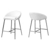 Bar Stool, Set Of 2, Counter Height, Kitchen, Chrome - Monarch