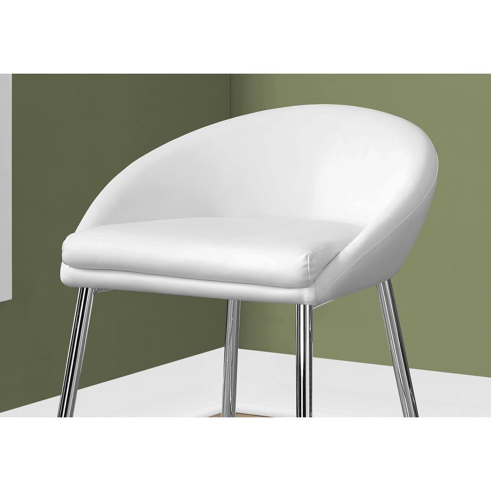 Bar Stool, Set Of 2, Counter Height, Kitchen, Chrome - Monarch