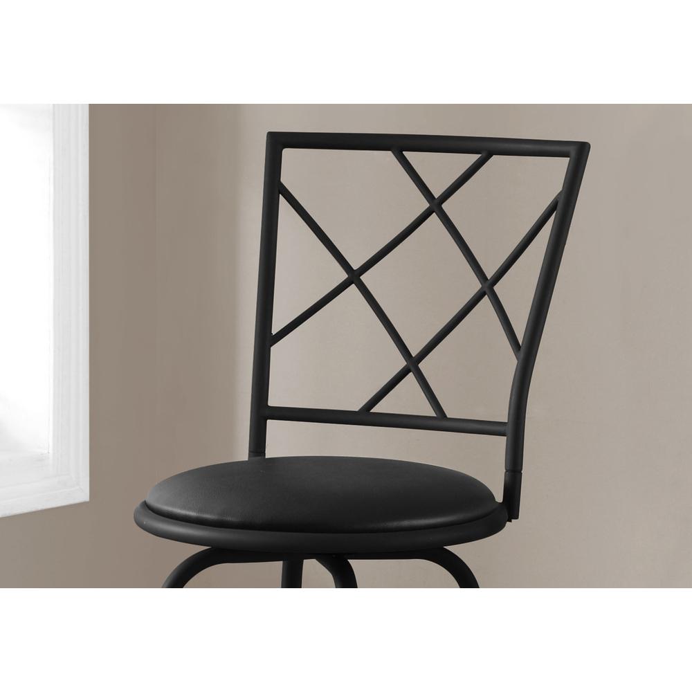 Bar Stool, Set Of 2, Swivel, Bar Height, Black - Monarch