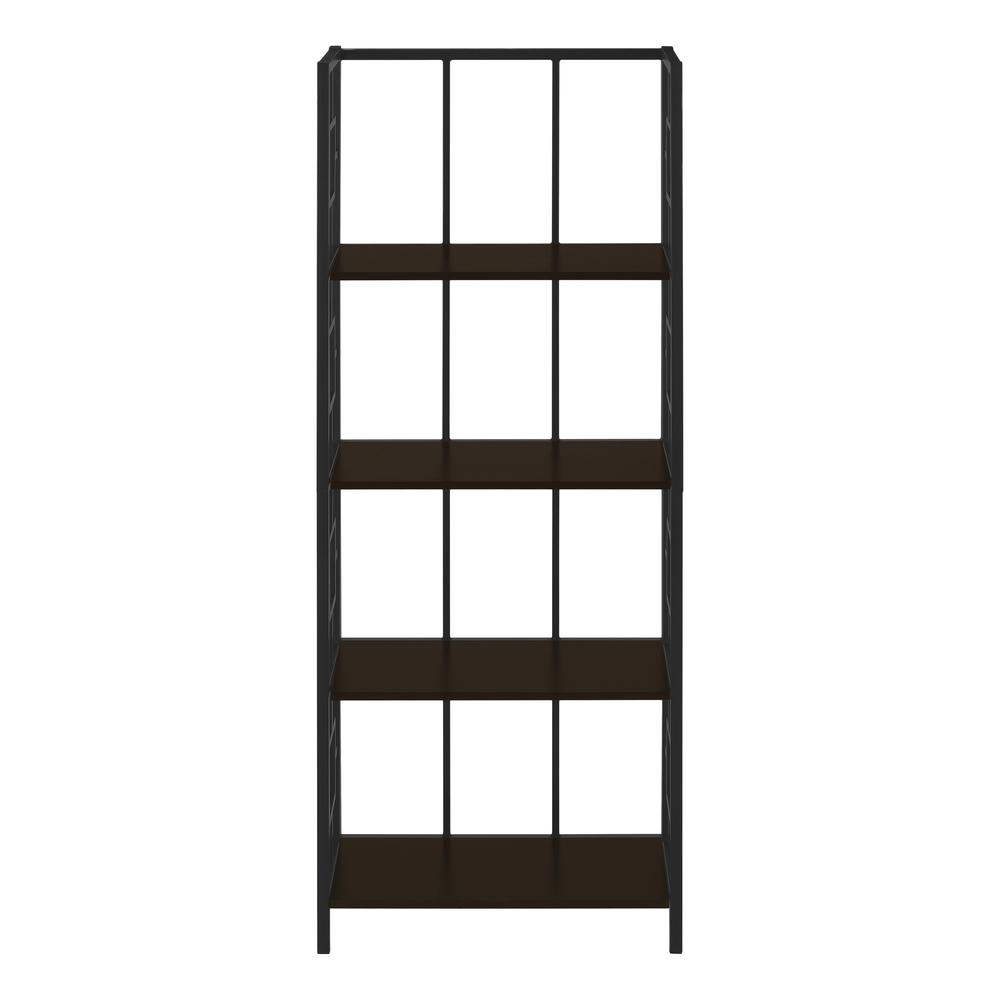Bookshelf, Bookcase, Etagere, 4 Tier, 62H, Office, Bedroom, Brown Laminate - Monarch