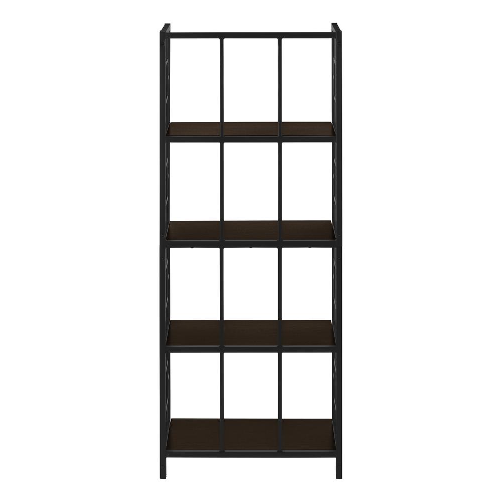 Bookshelf, Bookcase, Etagere, 4 Tier, 62H, Office, Bedroom, Brown Laminate - Monarch