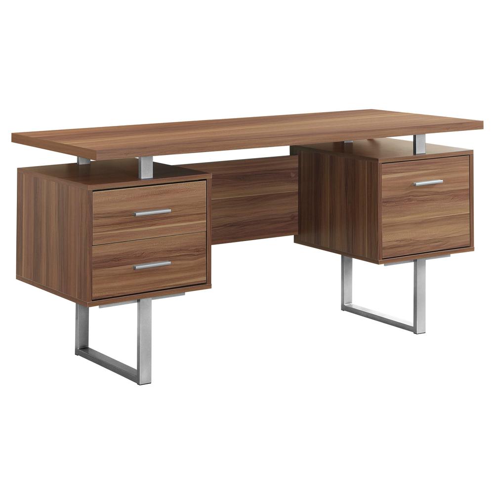 Computer Desk, Home Office, Laptop, Left, Right Set-up, Storage Drawers, 60L - Monarch