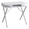 Computer Desk, Home Office, Laptop, Storage Shelves, 31L, Work, White Laminate - Monarch